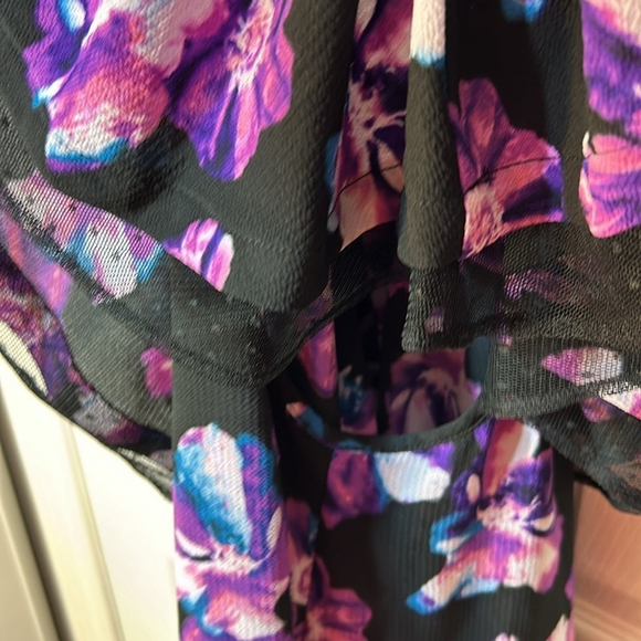 Michel studio collection sleeveless purple floral layered blouse Size 20 - Picture 4 of 4